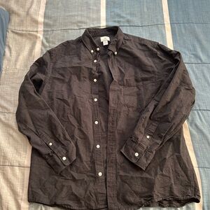 H&M Relaxed Fit Button Up, black large